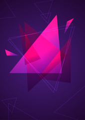 Pink Triangles modern futuristic background