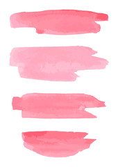 Watercolor brush strokes. Pink aquarelle abstract background