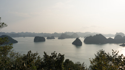 Sunset in Halong Bay