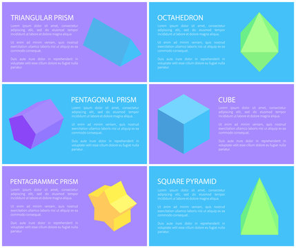 Pentagrammic Pentagonal and Triangular Prisms Set