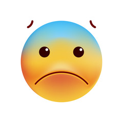 Naklejka premium Cute Scared Emoticon on White Background. Isolated Vector Illustration 