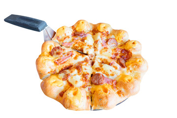.pizza isolated on white background and clipping path