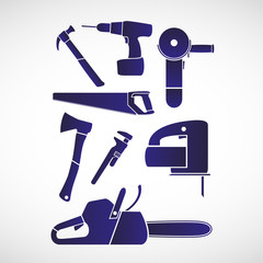 Set / collection of various tools for construction.