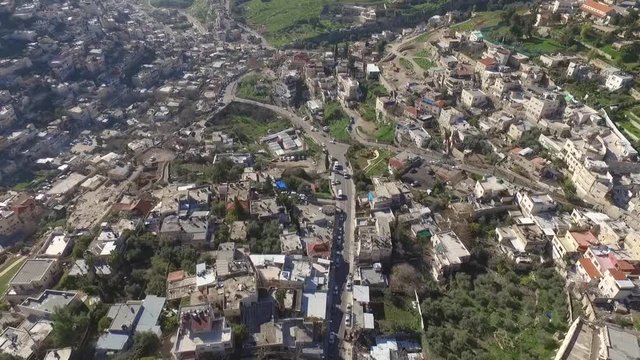 Aerial Fly Jerusalem Alleys Villages And Old City To Temple Mount Western Wall