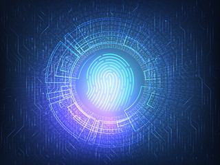  Fingerprint scanning technology. Security system concept