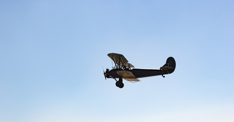 Day of the Air Fleet. Biplane in the sky, in the air