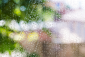Fototapeta premium window cleaner. blurred background