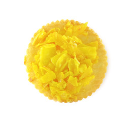 Dry cracker cookies isolated on white background