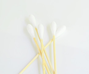 Cotton buds isolated on white background.