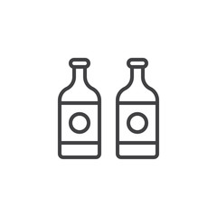 Wine bottle outline icon. linear style sign for mobile concept and web design. Beer bottle simple line vector icon. Symbol, logo illustration. Pixel perfect vector graphics