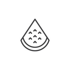 Watermelon slice outline icon. linear style sign for mobile concept and web design. Summer diet food simple line vector icon. Symbol, logo illustration. Pixel perfect vector graphics