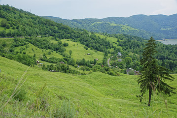 Naklejka premium Road trip true the wonderful nature and landscape of Romania