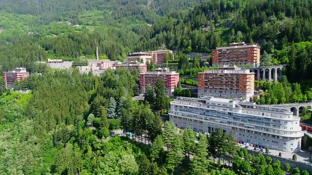 Morelli hospital in Valtellina. Sondalo, Province of Sondrio. Important hospital complex