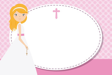 my first communion girl. space for text