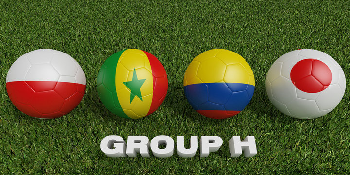 Football World cup  groups h.  2018 world soccer tournament  in Russia.