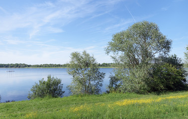 Vaires sur Marne lake in Île de France country