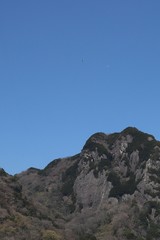 rock mountain and blue sky