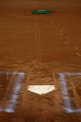 Baseball Homeplate Batter Box Chalk Line Brown Clay Dirt © Lane Erickson