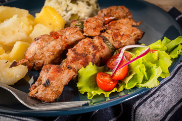 Fototapeta premium Shish kebabs - grilled meat and vegetables