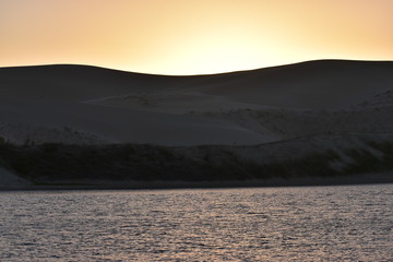 The biggest sand dunes at sunset from South Africa near the Sundays River in Colchester near Addo Elephant Park