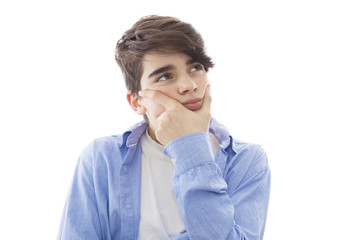 portrait of young teenager isolated in white background