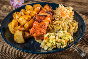 Grilled meat shashlik