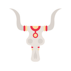 Tribal Ethnic Bull Skull Bone. Native American Indian Theme.