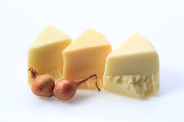 Slices of cheese arranged in a specific way