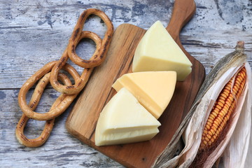 Slices of cheese arranged in a specific way