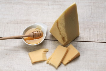 Slices of cheese arranged in a specific way