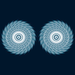 Fantastic hypnotic eyes of a fairy creature. Vector graphics
