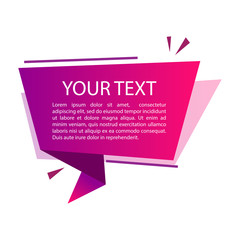 Purple gradient origami banner for your text. Text box for presentation or promotion. Vector illustration
