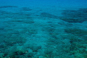 Natural background of emerald, turquoise sea water