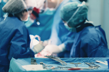 variety of medical equipment and professional hospital equipment needed by surgeons  health care provider in surgical hospital room