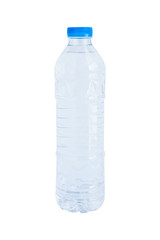 Plastic bottle drinking water isolated on white. clipping path