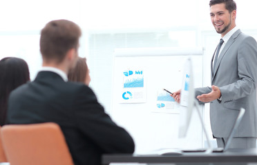 Business man making a presentation in the office.
