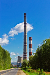 Obraz premium factory high chimneys