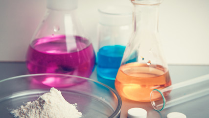 Chemical Laboratory and reagents .Illegal drug production in laboratories. The concept of drug abuse. Opioid epidemic. Selective focus