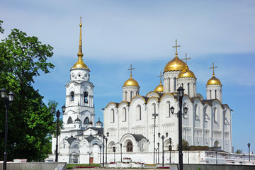 Fototapeta na wymiar The Holy Dormition Cathedral in Vladimir. The Golden ring of Russia. 