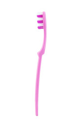 Pink toothbrush isolated on white background