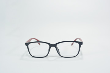 Eyeglasses black and red isolated on white background