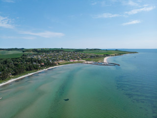View from Skodshoved Strand and Aarhus. Denmark