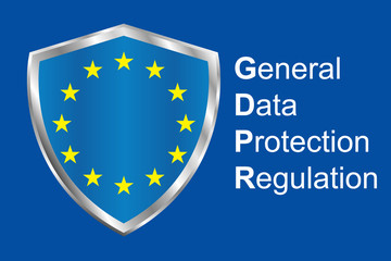 Gdpr general data protection regulation. Eu safeguard regulations and data encryption vector concept background
