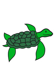 schwimmen tauchen wasser flossen unterwasser comic cartoon schildkröte panzer lustig süß niedlich design cool clipart