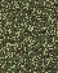 Seamless digital fashion camouflage pattern, vector background