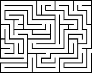 Rectangle maze isolated on white background