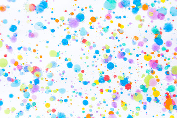 Colorful water color painting splash. Blot, Blurred spot. with texture. Multiple spots and stain water color on white background