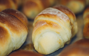 Homemade croissants with sweet filling