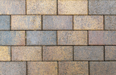 wet red paving tiles as texture for the background, masonry.