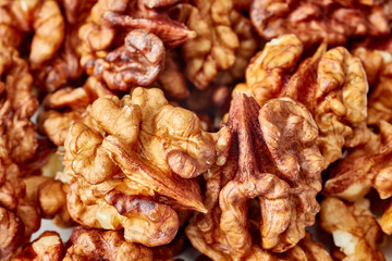 Close up picture of dried walnuts.